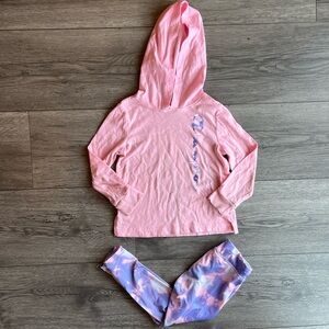 Champion Toddler Girl Athleticwear Set Hooded T-Shirt & Leggings Purple Pink 3T